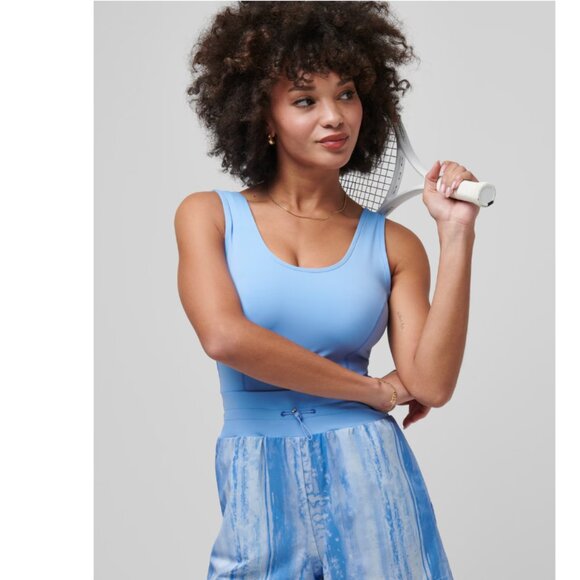 NWT TravisMathew Dawn Glow Tank Romper Medium, CORNFLOWER BLUE MULTI - Picture 1 of 9